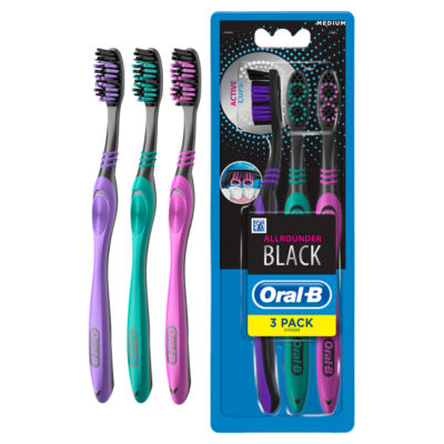 Oral-B Allrounder Black manual toothbrush x3 pack (British brand)