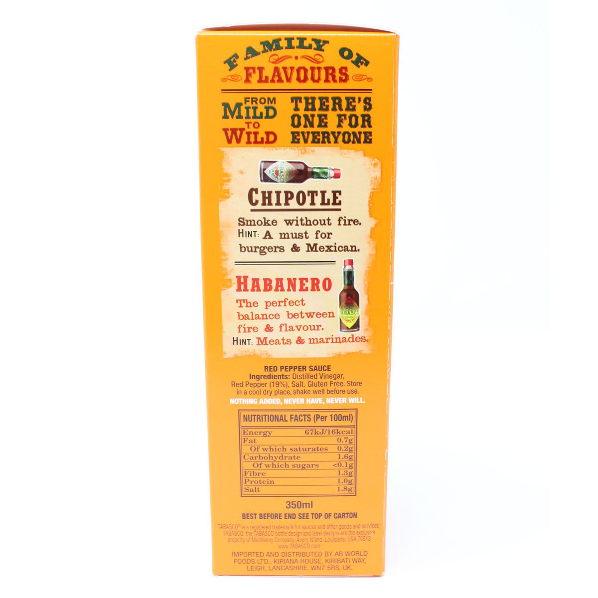McIlhenny Co. Tabasco Red Hot Sauce 350ml (British brand)