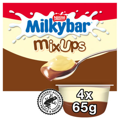 Milkybar Mixups Dessert 4 x 65g, imported from the UK