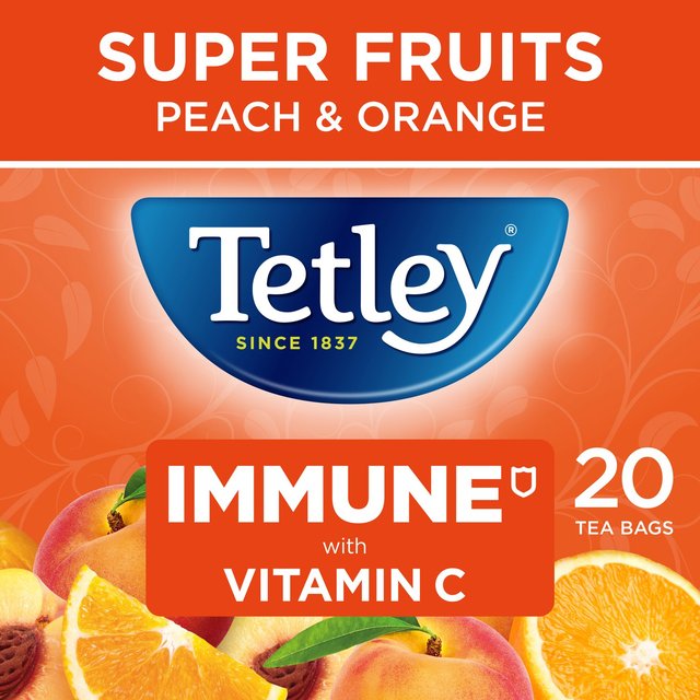 Tetley Super Fruit Tea Immune Peach & Orange Tea Bags   20 per pack GOODS M&S   