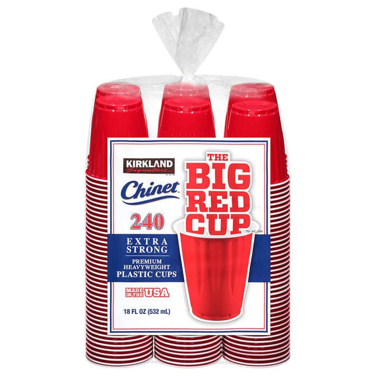 Kirkland Signature red plastic cup 240 pack, UK version