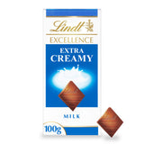 Lindt milk extra creamy chocolate bar 100g, UK version