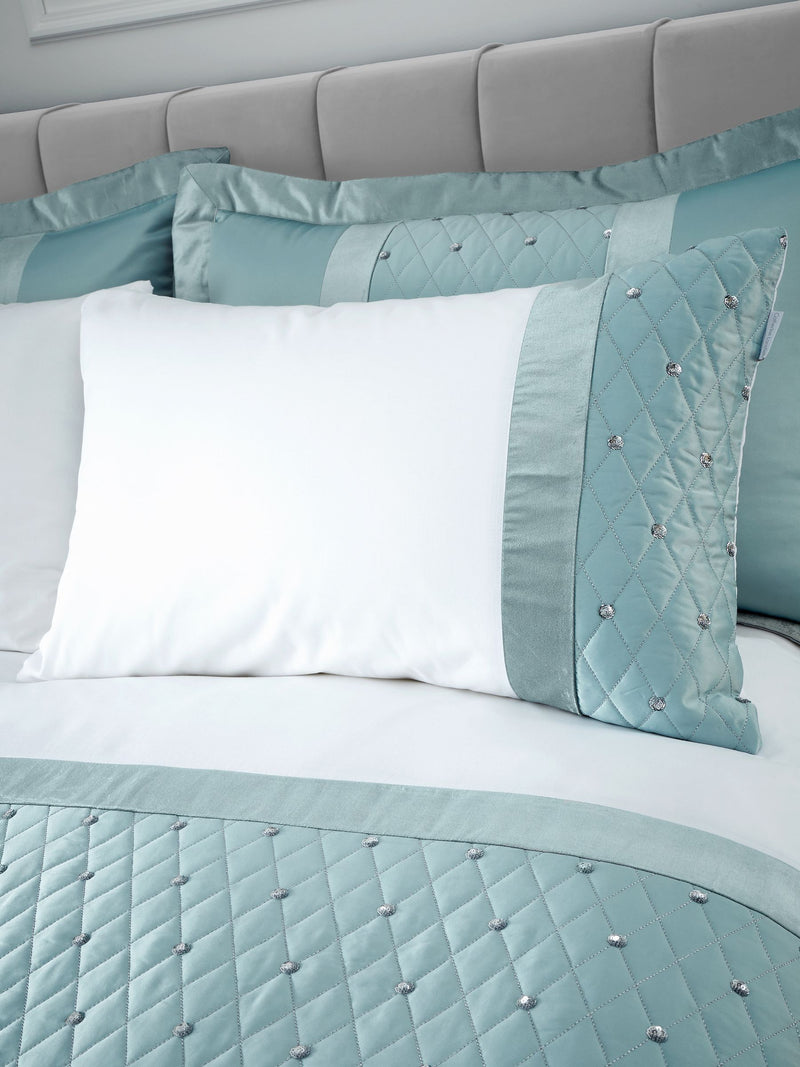 Catherine Lansfield teal blue sequin cluster duvet cover and pillowcase set - British product