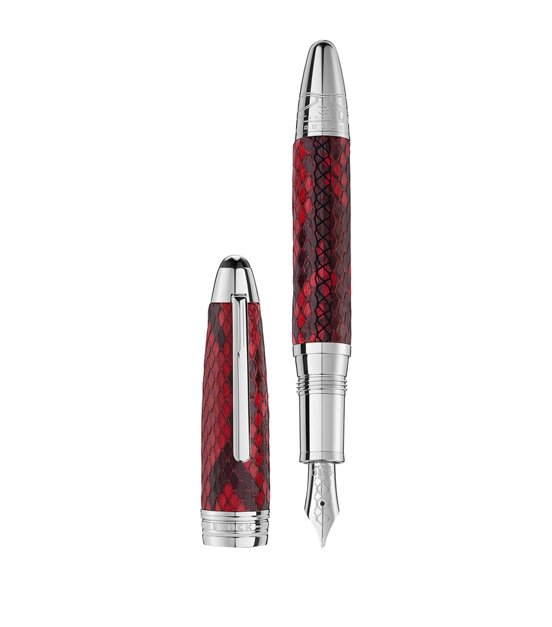 Montblanc Platinum-Plated Leather Meisterstück fountain pen, imported from the UK