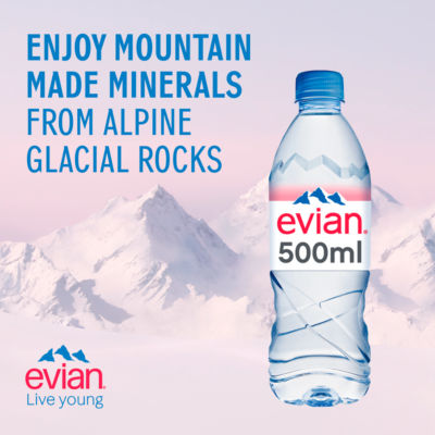 Evian Natural Mineral Water 6 x 50cl bottles multipack - British product