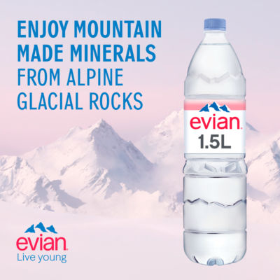 Evian mineral still water 1.5L - British product