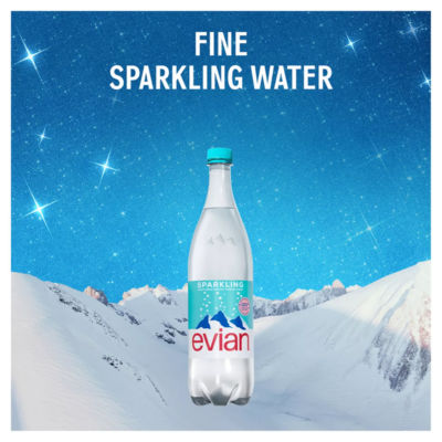 Evian sparkling mineral water 1L - British product