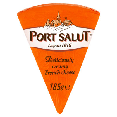 Port Salut mild soft French cheese 185g, imported from the UK