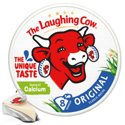 The Laughing Cow original cheese spread triangles 120g x8 (British brand)
