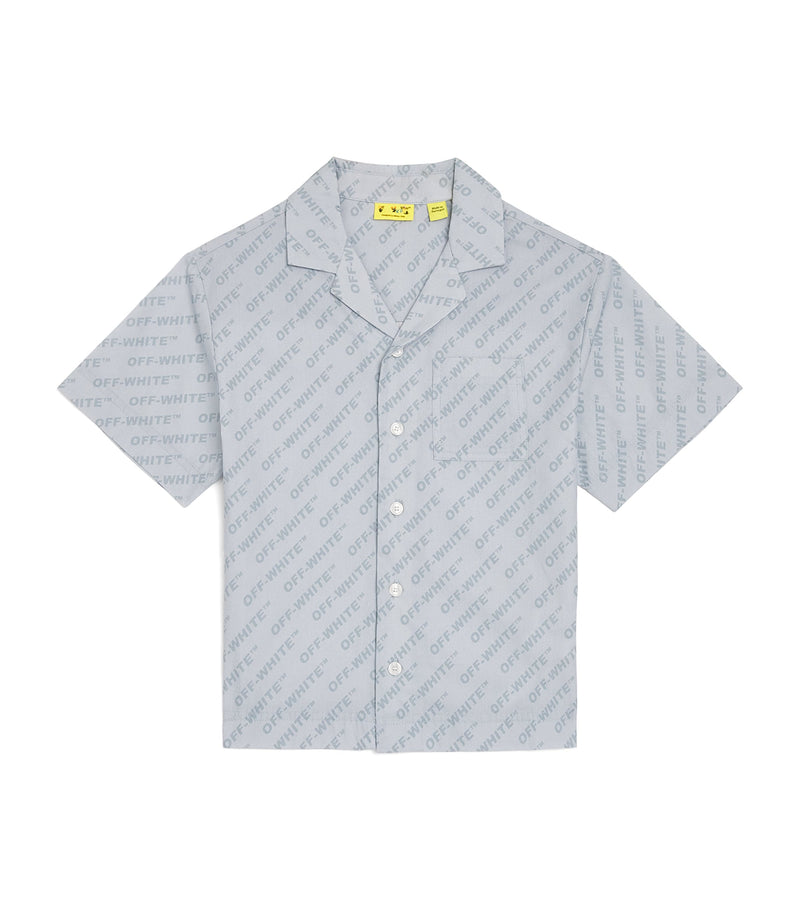 Off-White Kids Logo Bowling Shirt 4-12+ Years, imported from the UK