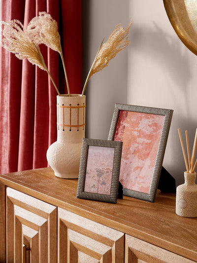 Set of 2 Brass Textured Photo Frames