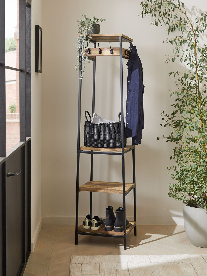 Bronx Black coat stand 180cm tall - British product