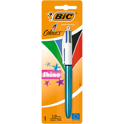 BIC 4 Colours Metallic Shine ballpoint pen Pack of 1 - British product