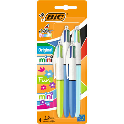 BIC multi-colour ballpoint pens collection 4-pack - British product