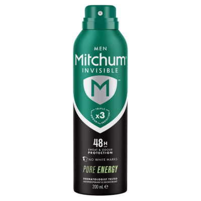 Mitchum Men Pure Energy antiperspirant spray 200ml, imported from the UK