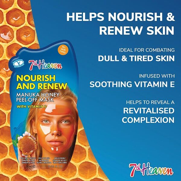 7th Heaven Manuka Honey Peel Off Mask with Vitamin E - British product