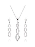 Beaverbrooks Sterling Silver Infinity Cubic Zirconia Pendant & Earrings Set