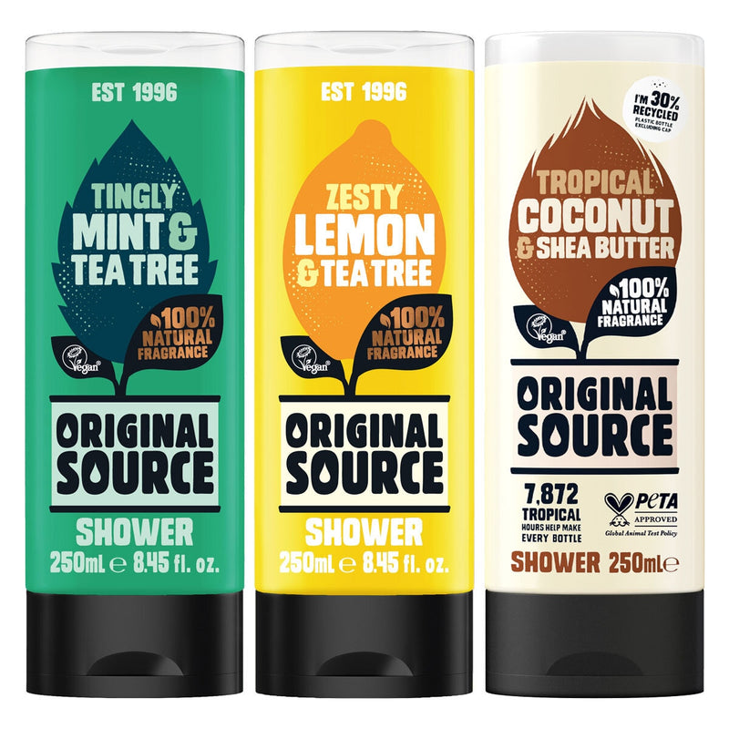 Original Source shower gel multipack 6 x 250ml, imported from the UK