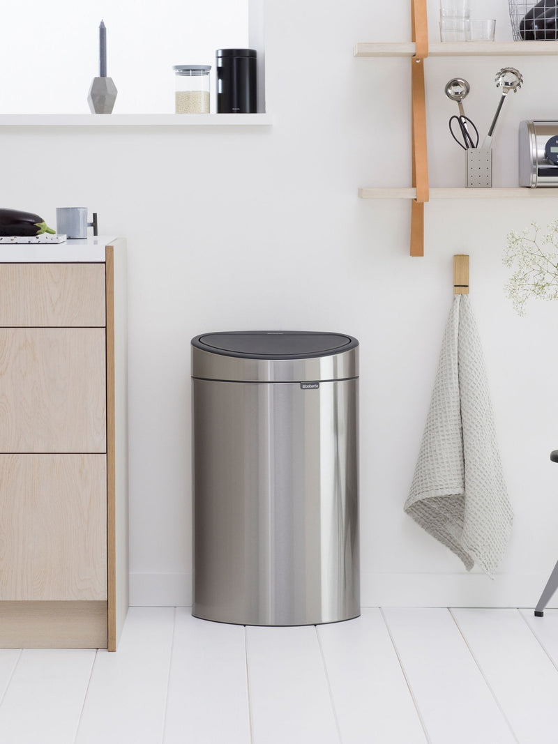 Brabantia Matt Steel Fingerprint Proof Touch Bin 40L - British product