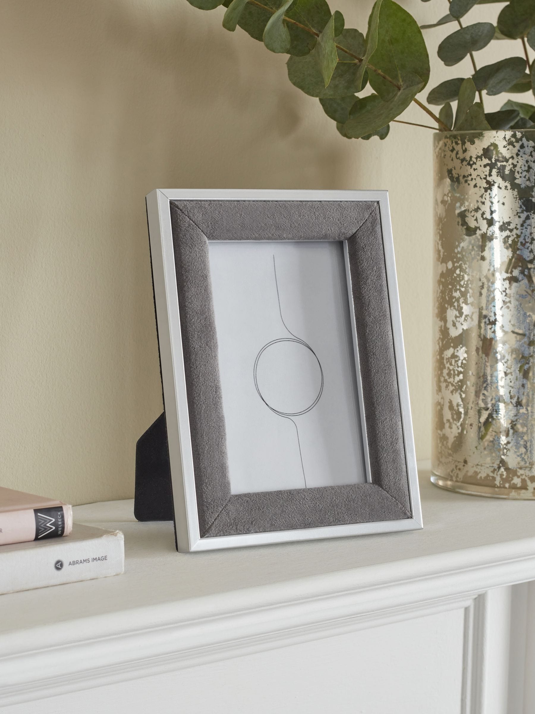 Grey Velvet Picture Frame