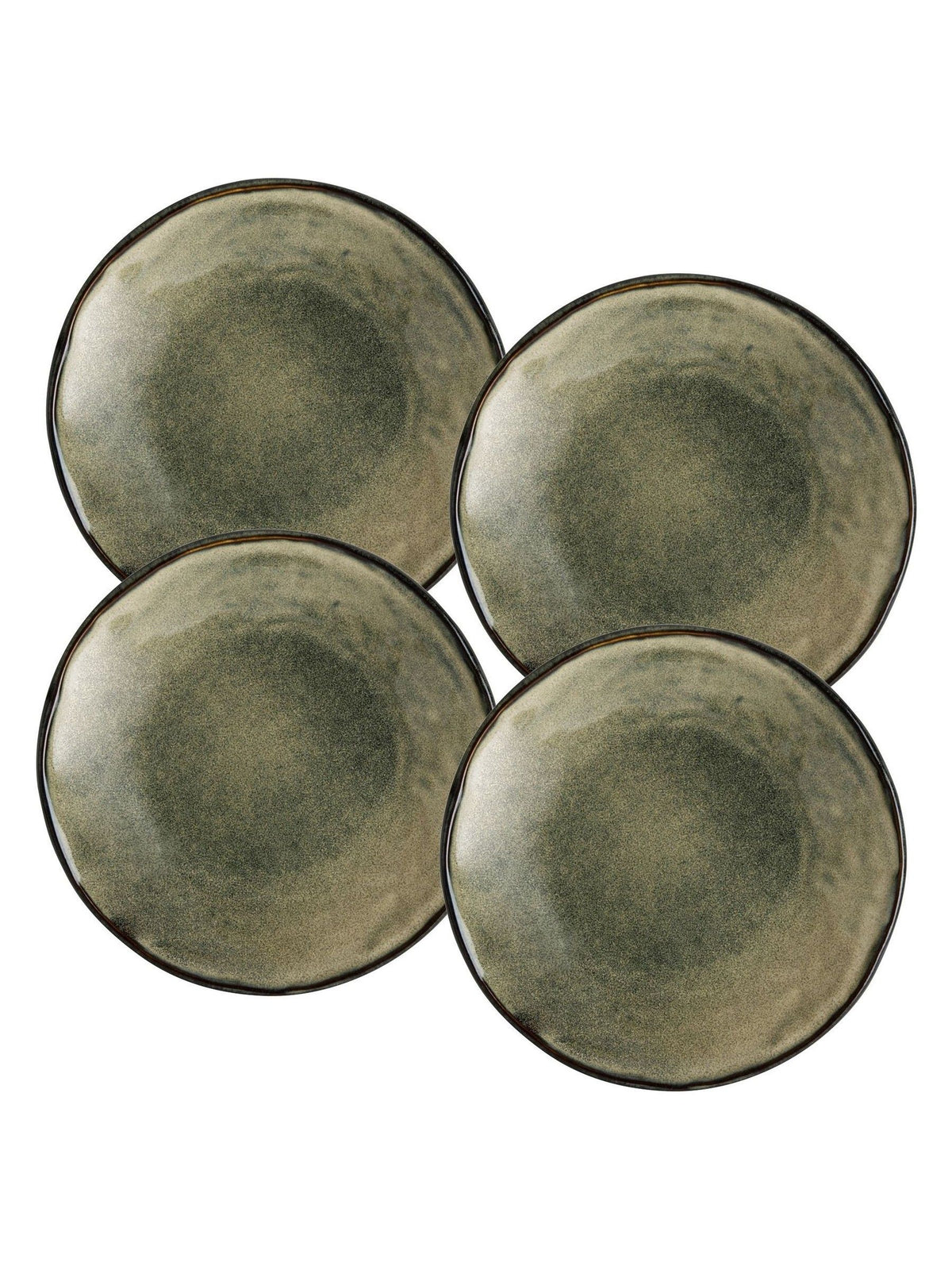 Dutch Rose Green Set of 4 Dinner Plates Set of 4 Side Plates