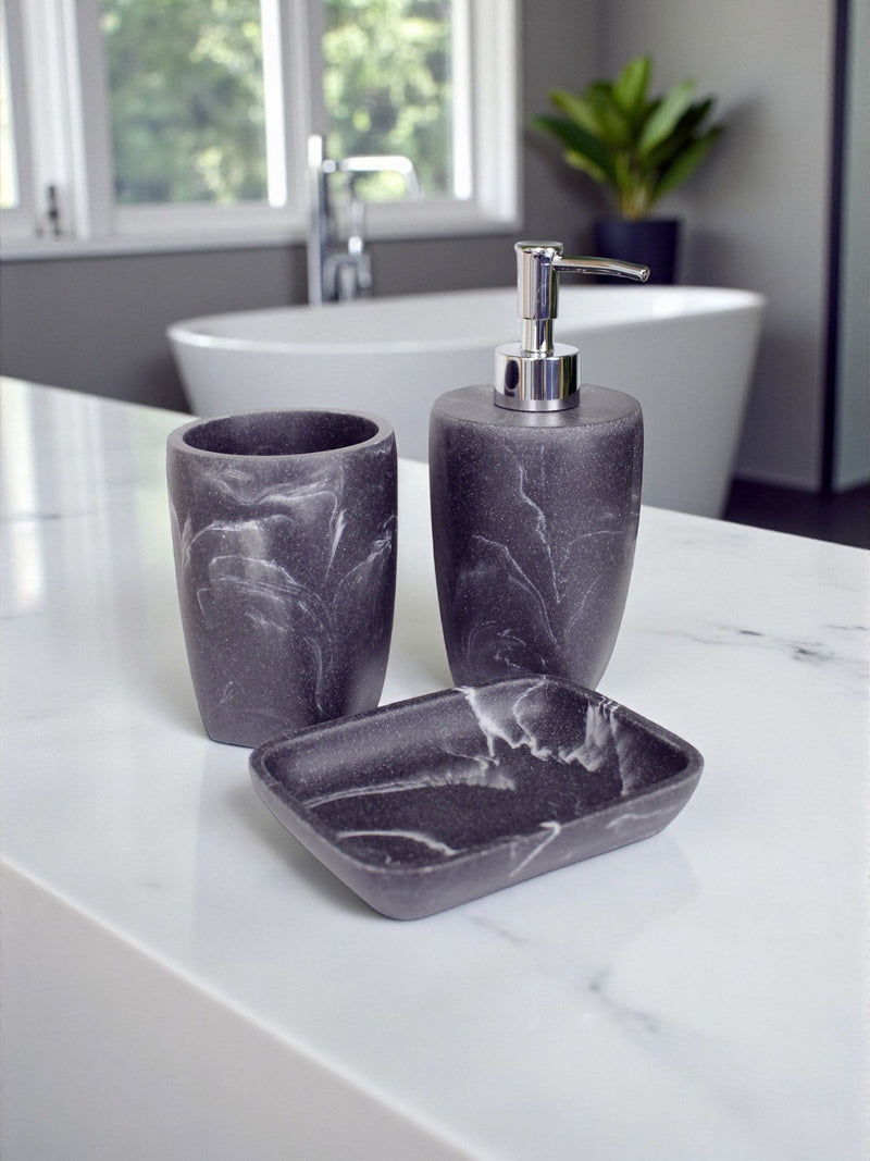 Showerdrape Octavia Grey bathroom accessory set (British brand)