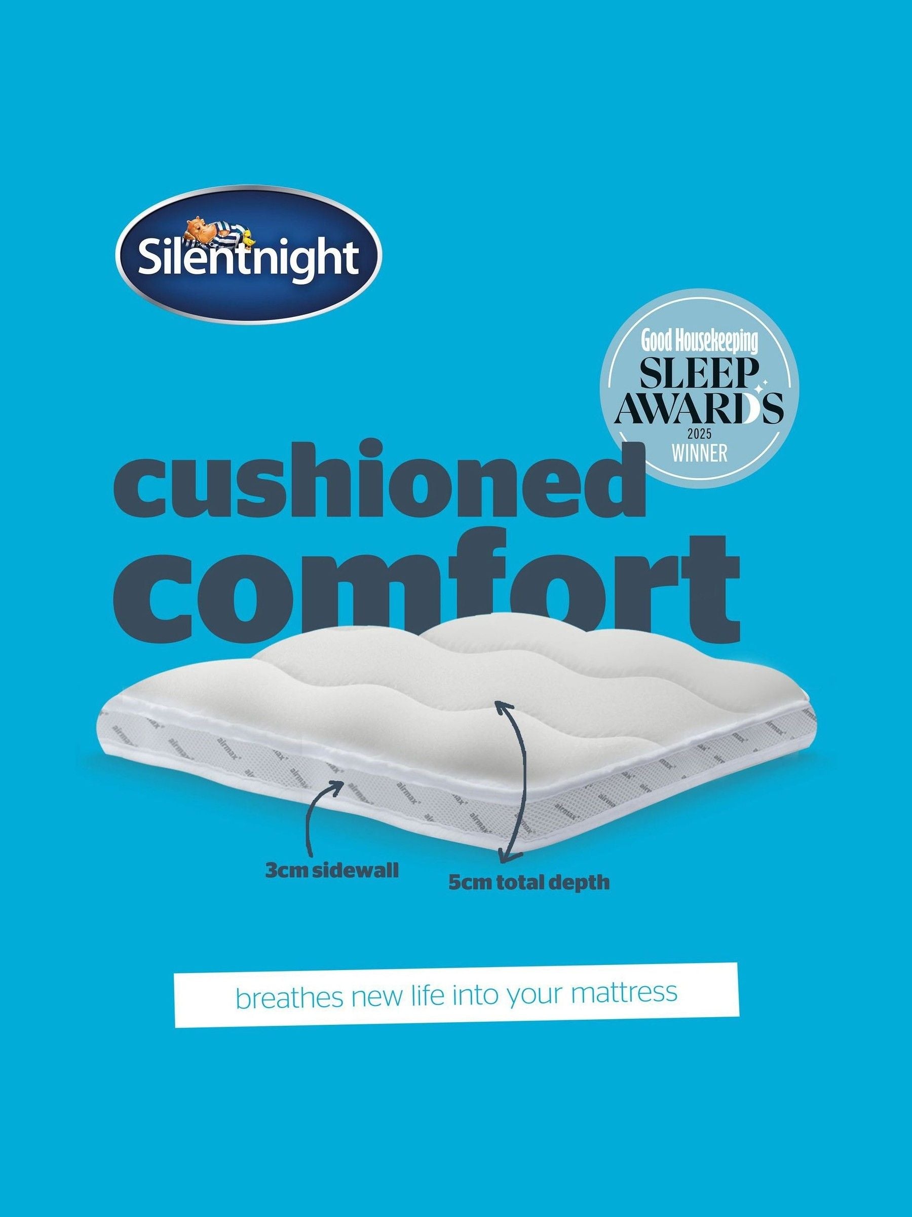 Silentnight Airmax 500 5cm Mattress Topper (British brand)