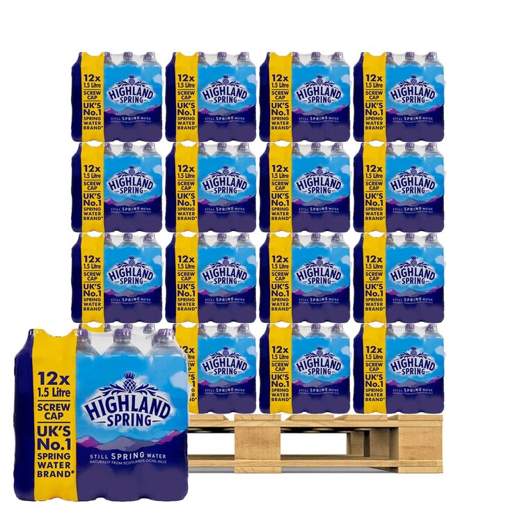 Highland Spring Still Spring Water 12 x 15L 42 Units Pallet Deal
