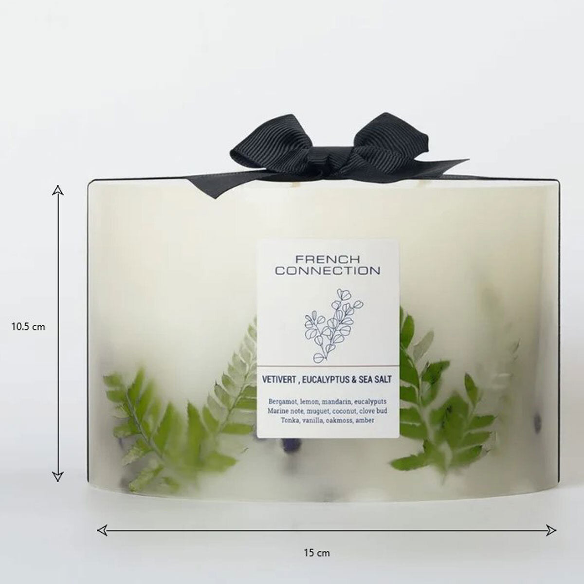French Connection Botanical Scented Candle Vetivert Eucalyptus Sea Salt 1.5kg - British product