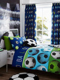 Catherine Lansfield blue football duvet cover and pillowcase set - British product