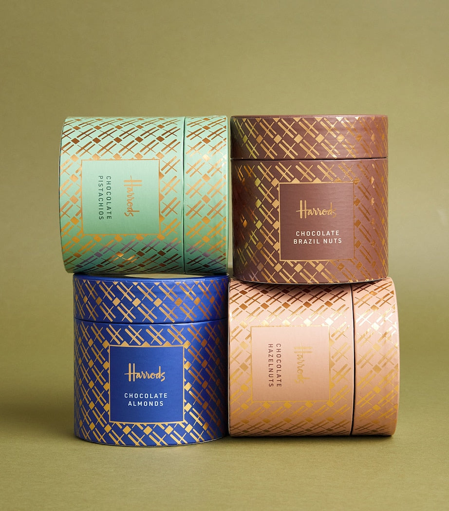 Harrods chocolate hazelnuts milk, dark & white chocolate coated 325g, UK version