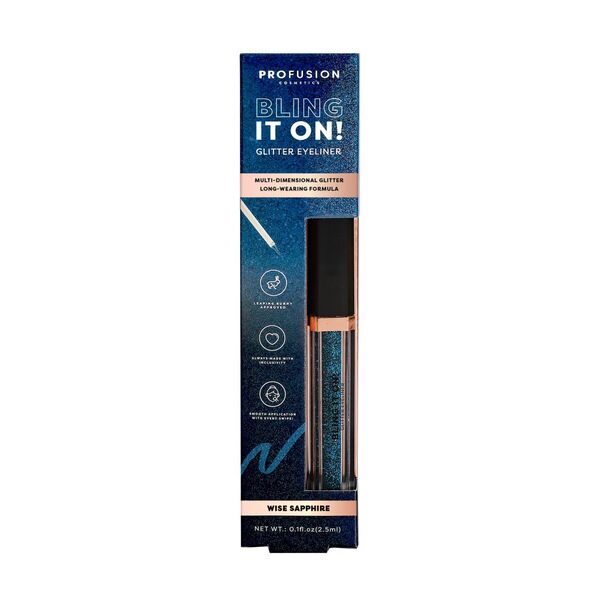 Profusion Glitter Eyeliner Wise Sapphire, imported from the UK