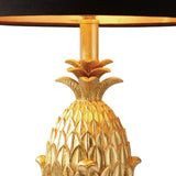 Gold Pineapple Table Lamp Black Satin Shade 51cm, UK version