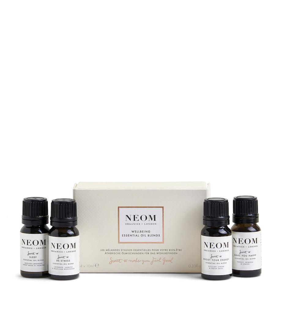 NEOM Wellbeing Essential Oil Blend Set, imported from the UK