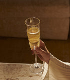 Waterford set of 2 crystal Aran champagne flutes 275ml (British brand)