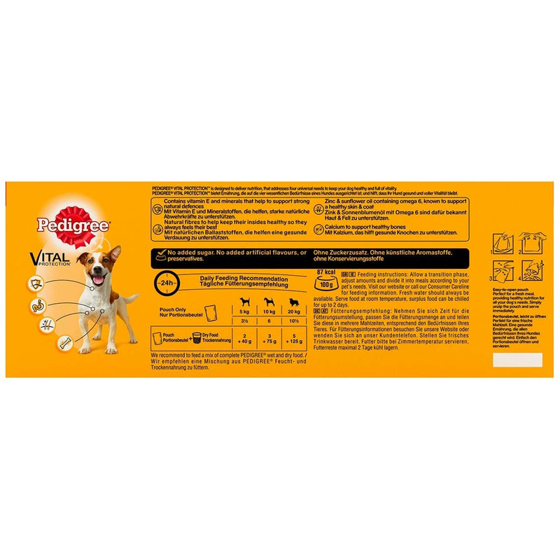 Pedigree Variety Pouch in Gravy wet dog food 40 x 100g, imported from the UK