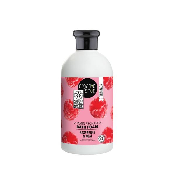 Organic Shop Bath Foam Raspberry Acai 500ml, imported from the UK