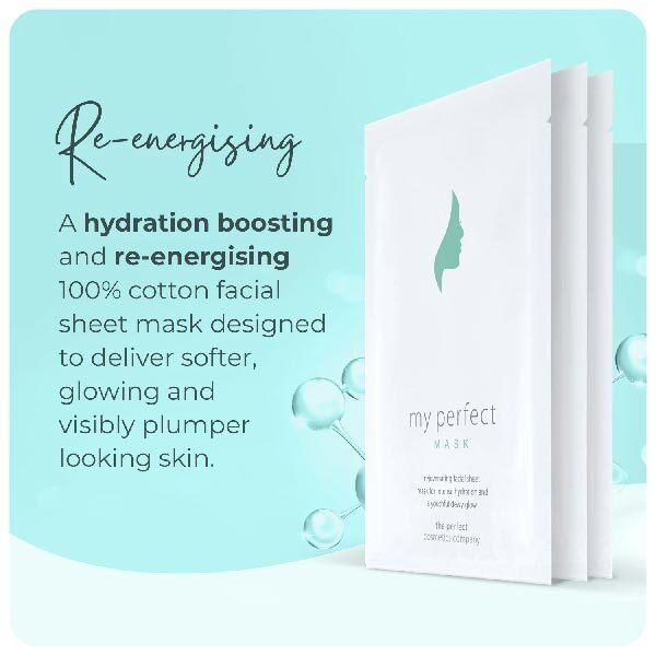 The Perfect Cosmetics Company sheet mask 3-pack, imported from the UK