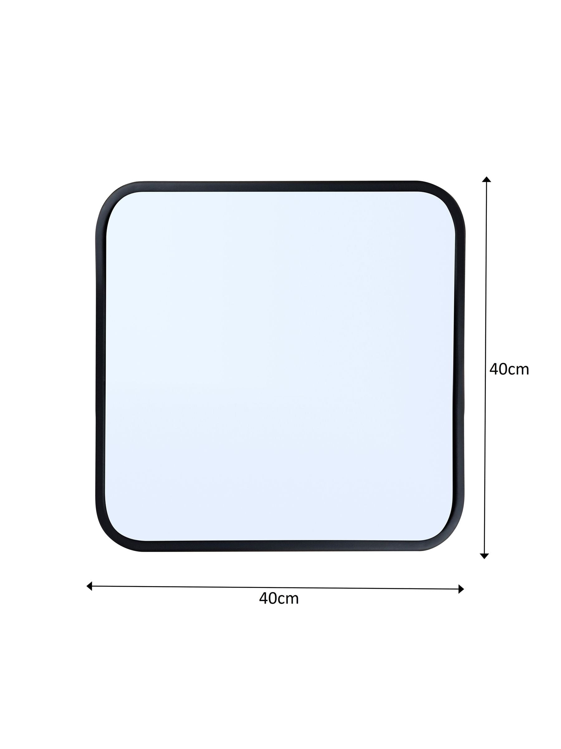 Showerdrape black Shoreditch square metal framed bathroom mirror 40x40cm (British brand)
