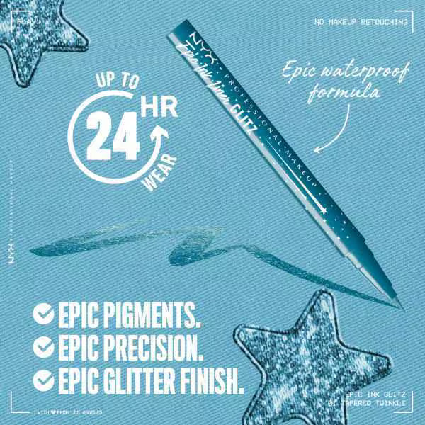 NYX Epic Ink Glitz Liner liquid eyeliner, imported from the UK