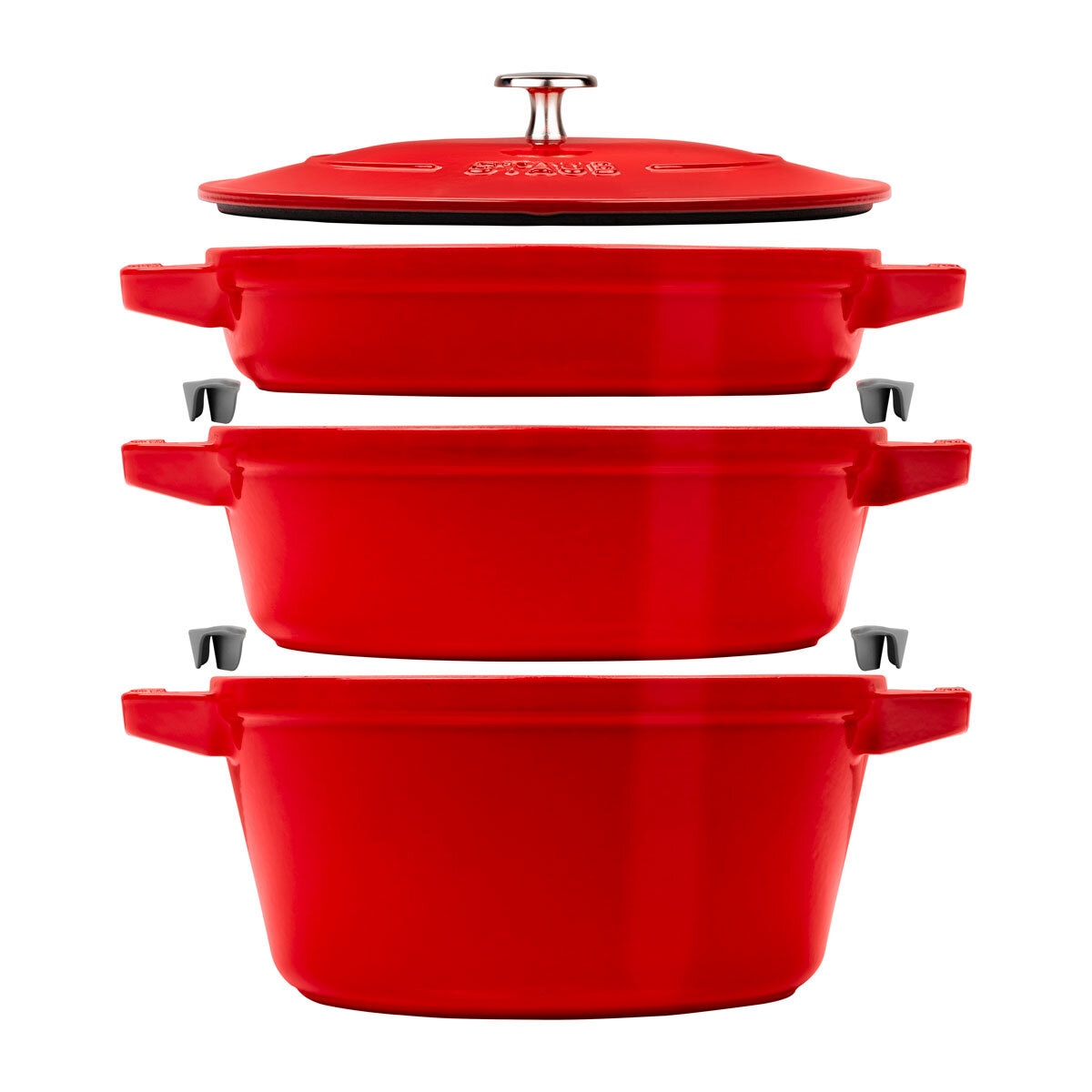 STAUB 3 piece pot set in 3 colours (British brand)
