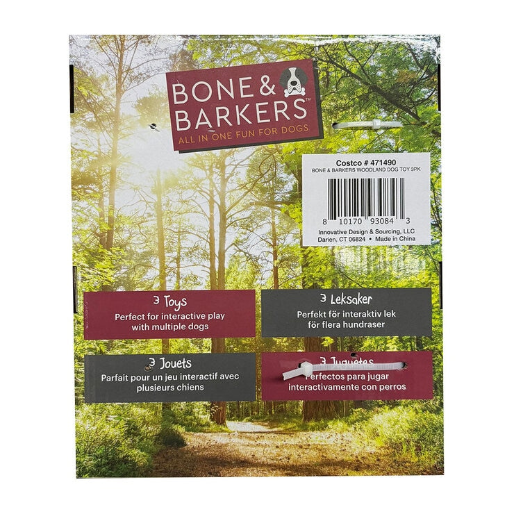 Bone & Barkers Dog Toy Set Woodland 3 Pack - British product