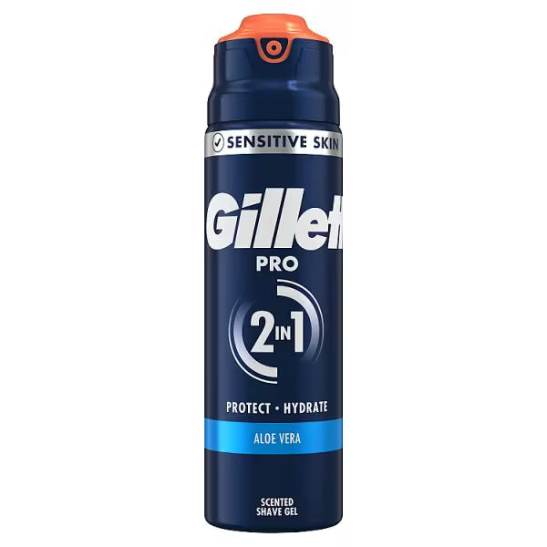 Gillette Pro Shave Gel cools to soothe skin 200ml, UK version