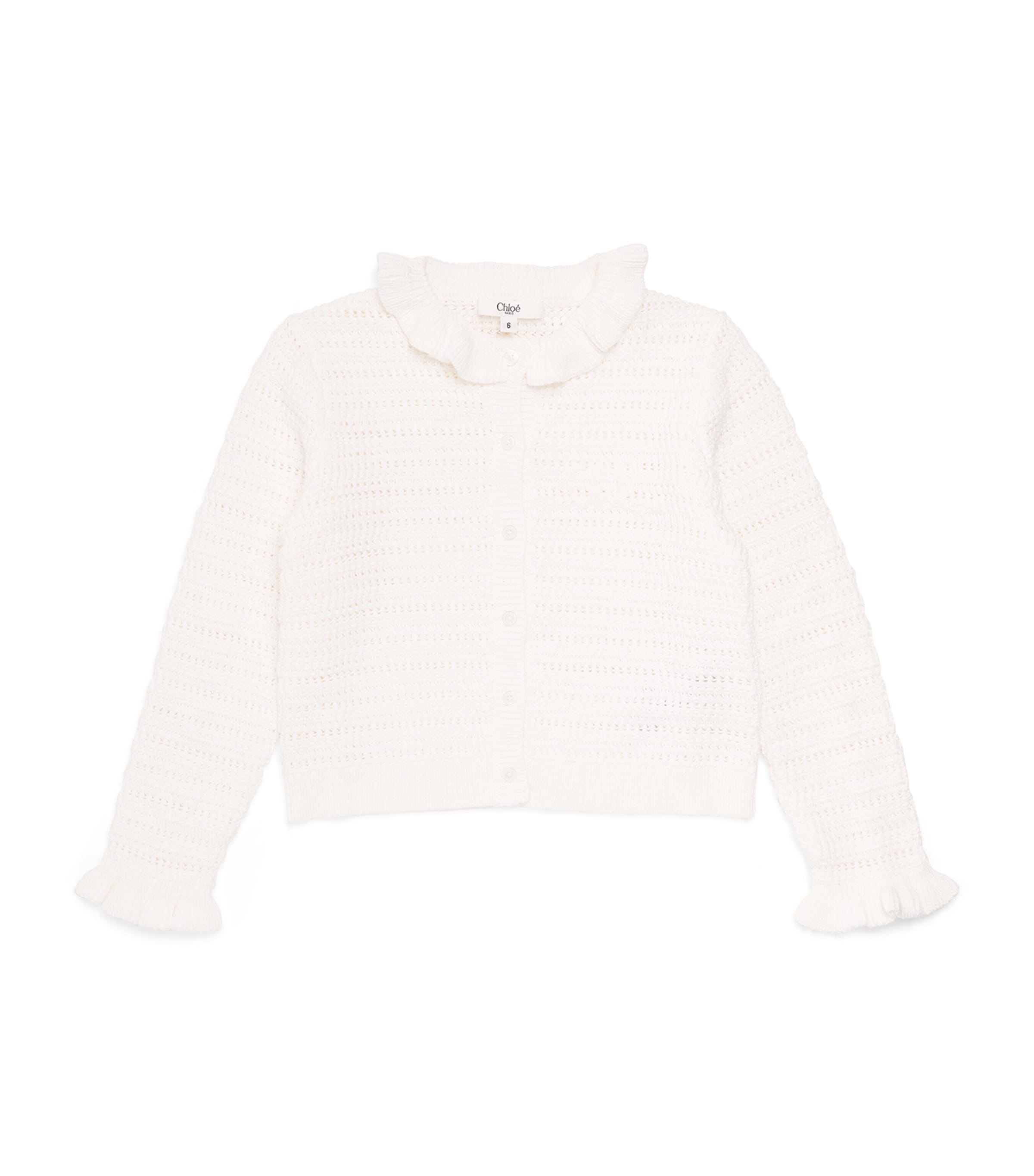 Chloé Kids cotton frilled cardigan 2-14 years - British product