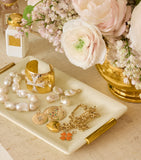 Aerin small shagreen vanity tray with gold-tone handles - British product