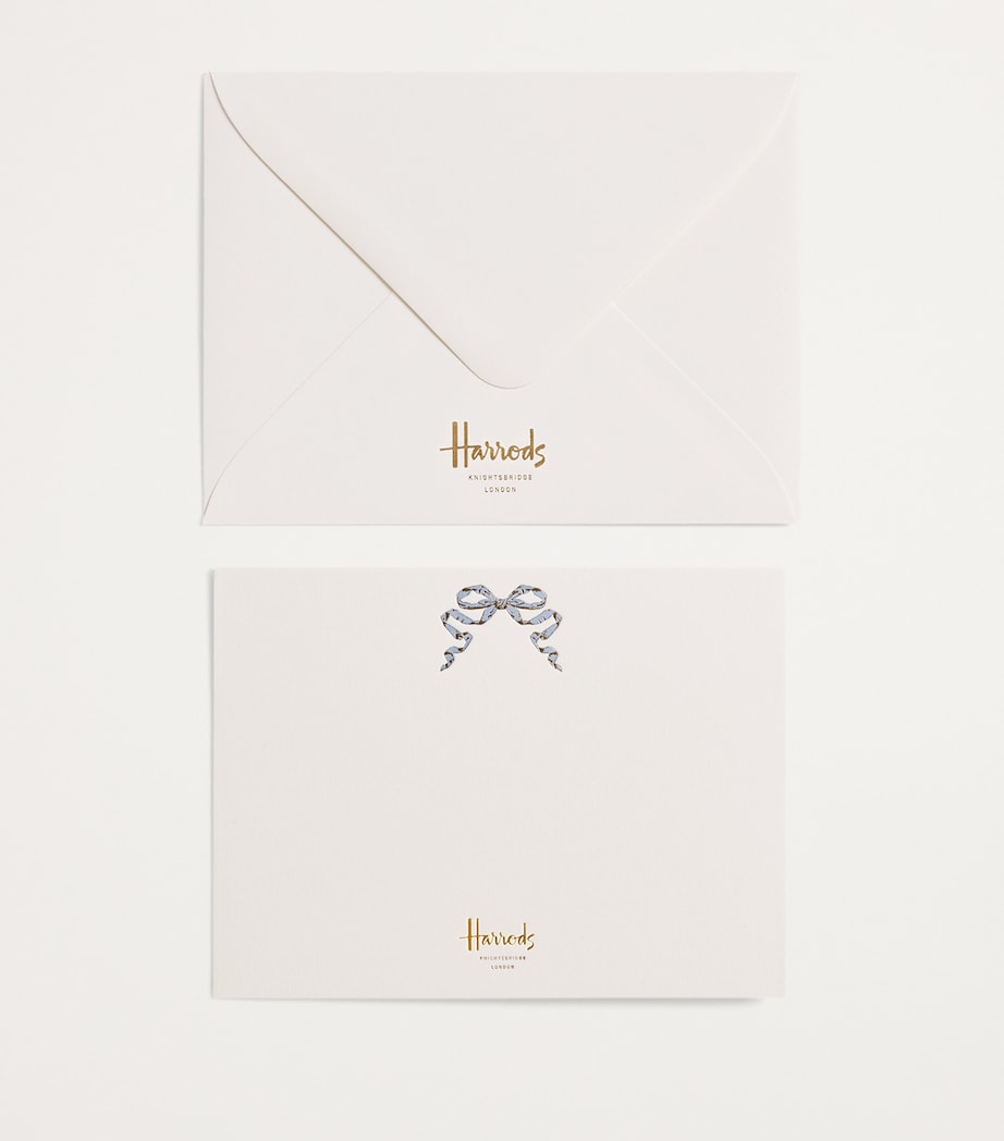 Harrods blue bow cards pack of 10, UK version