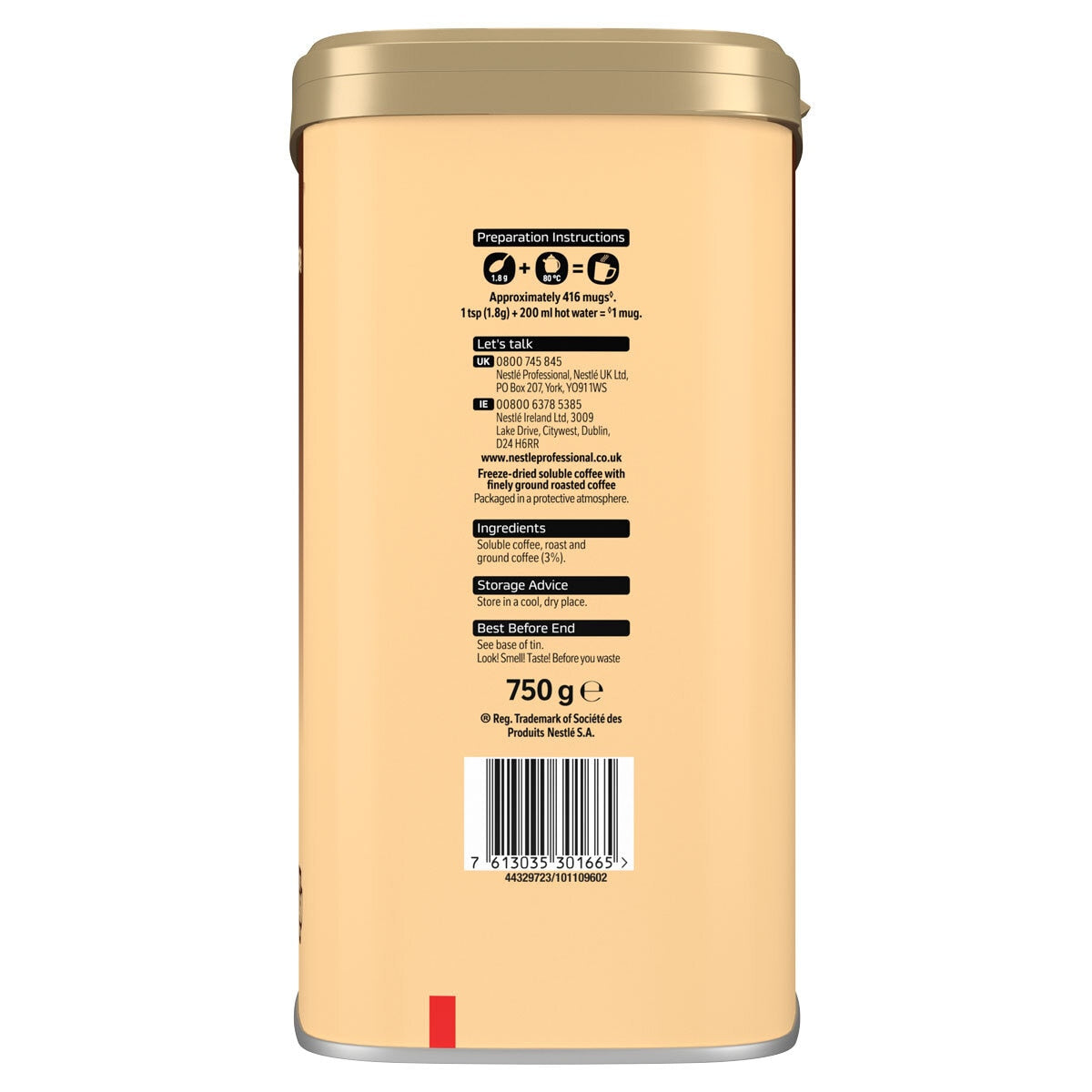 Nescafé Gold Blend instant coffee granules 750g, imported from the UK