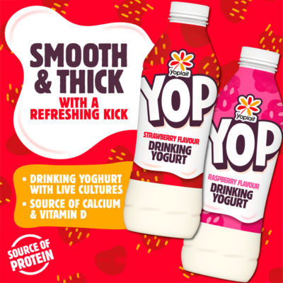 Yop strawberry drinking yoghurt 500g (British brand)