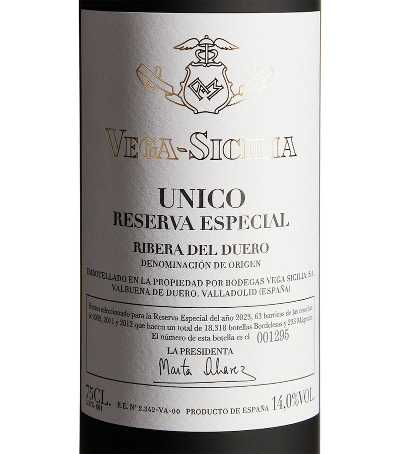 Vega Sicilia Unico Reserva Especial non-vintage red wine 75cl (British brand)