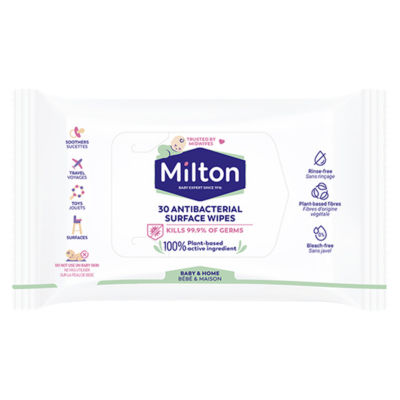 Milton 30 Antibacterial Surface Wipes Fragrance-Free